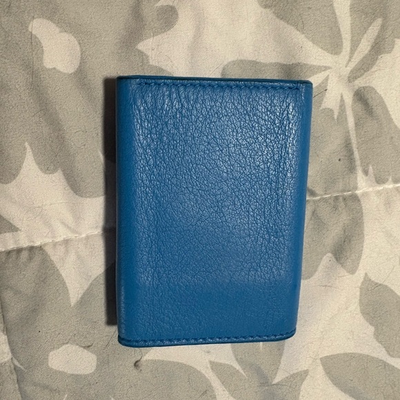 Balenciaga Teal Leather Card Holder - Picture 6 of 7